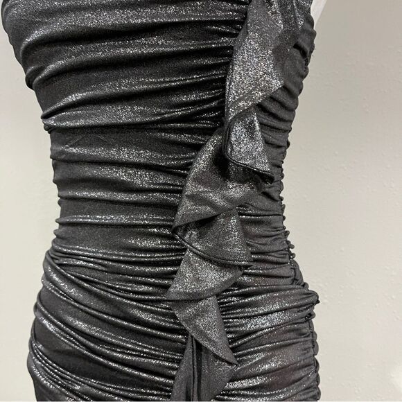 Elegant Black Ruched junior mini Dress size small - Picture 4 of 13